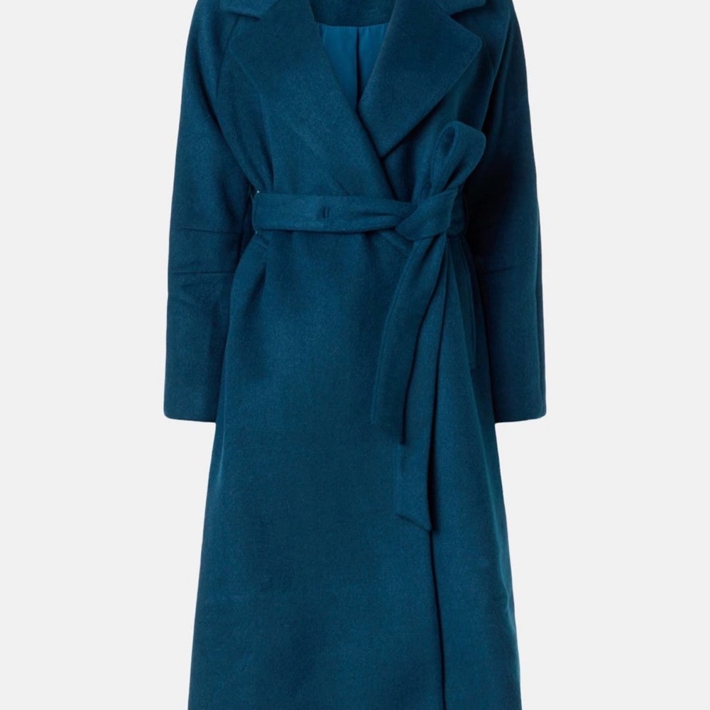 Peter Som Collect Teal Women's Coat L wool blend - Picture 4 of 10